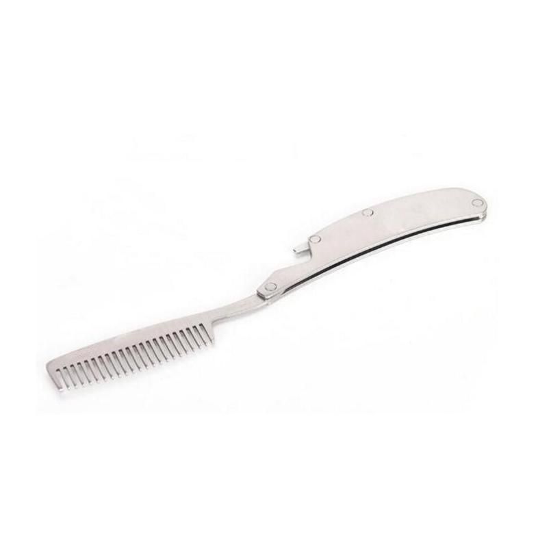 Beard Comb For Men Anti Static Mustache Comb Stainless Steel Folding