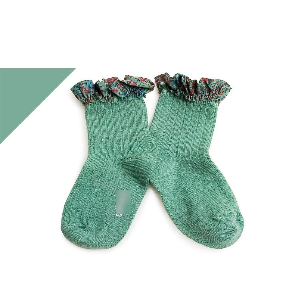 Green Floral Socks