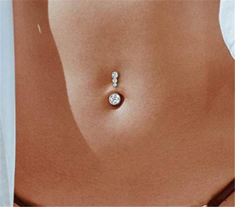 OUFER 14K Gold Belly Button Piercing Body Jewelry With Butterfly, Belly