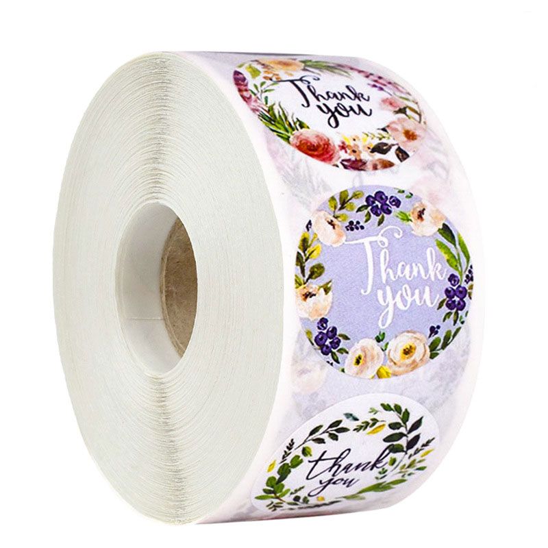 1000 unidades otoño floral gracias pegatina adhesivos redondos adhesivos para sobres DIY hornear decoración del banquete de boda，2.5 cm de diámetro，7 Estilos