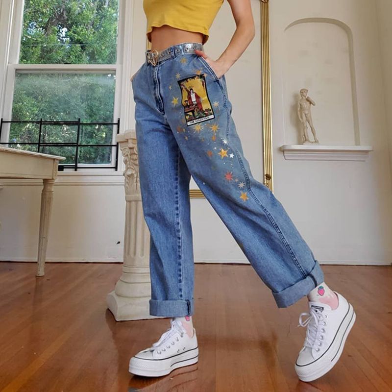 Acquistare Donne Allentati BAGGY INDie Jeans Estetico Jeans Mamma Jeans  2021 Nuova Moda Casual Persone Stampa Pantaloni Denim Da Donna Tutti  Abbigliamento Abbigliamento Economico | Consegna Veloce E Qualità | DHgate  Italy