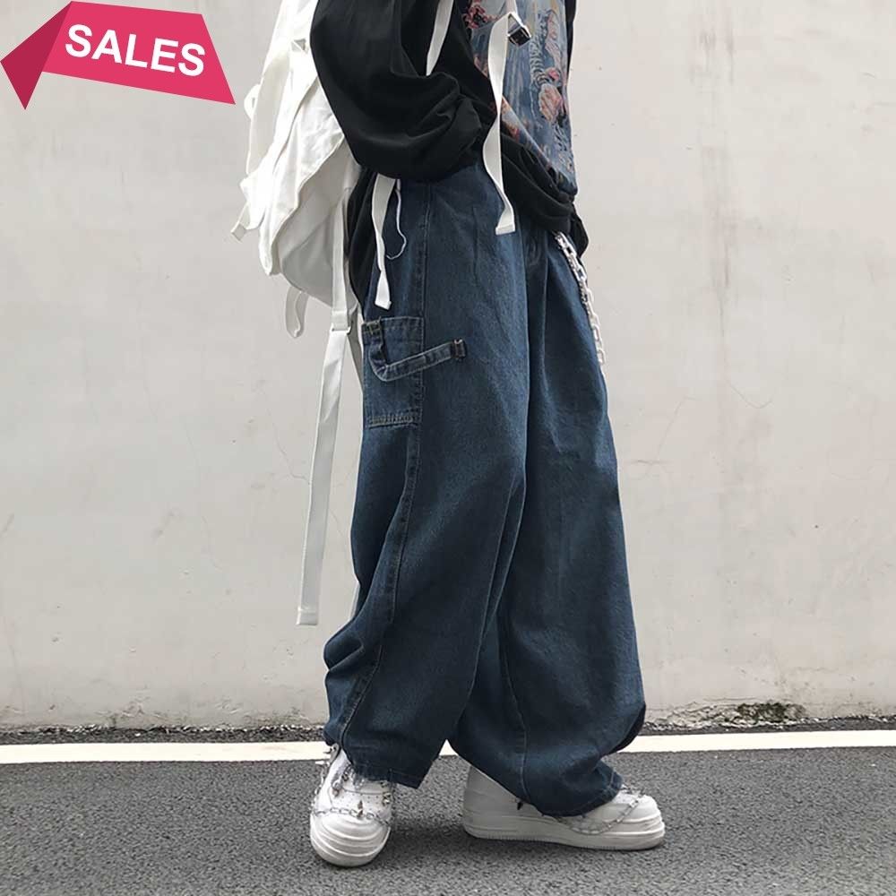 Compre Tendencia De Gran Tamaño Hombres Mujeres BF Denim Pierna Ancha  Pantalones Sueltos Baggy Japón Overly Street Hiphop Jeans Pantalones De  Carga A 65,9 € Del Topairstore | Es.Dhgate.Com