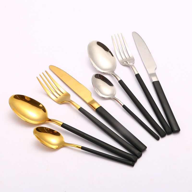 5pcs 304 Stainless Steel Folding Tableware Outdoor Travel Convenient  Tableware (Size : 4PCS/SET)