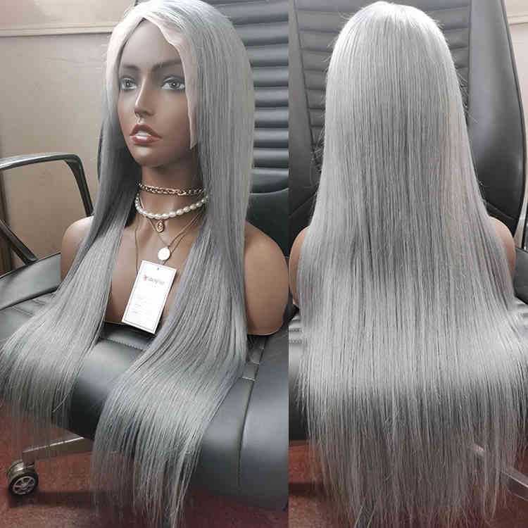 Gray Wig Straight-10 Inches