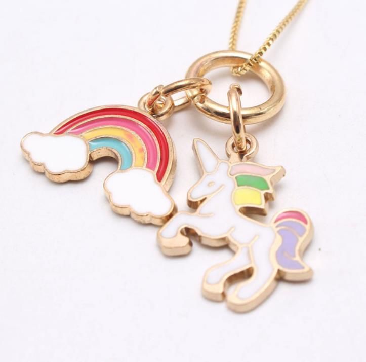 # 3 Unicorn Pendants halsband