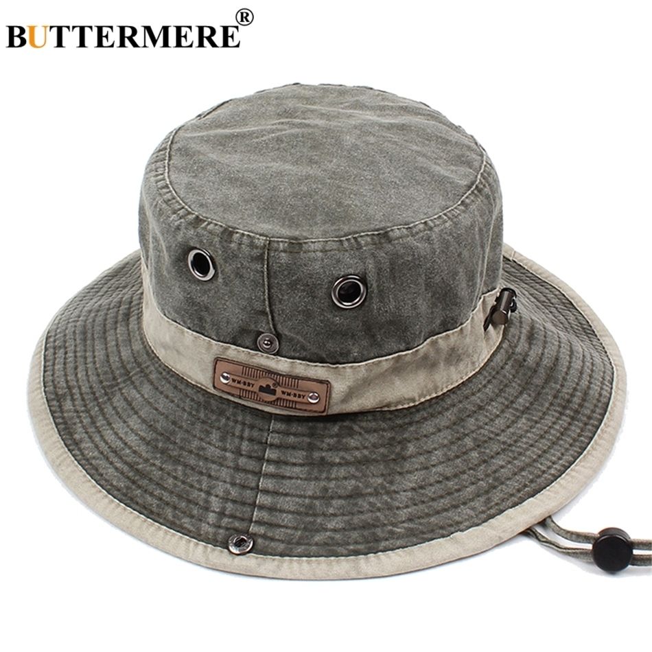 BUTTERMERE Men Bucket Hats Denim Casual 