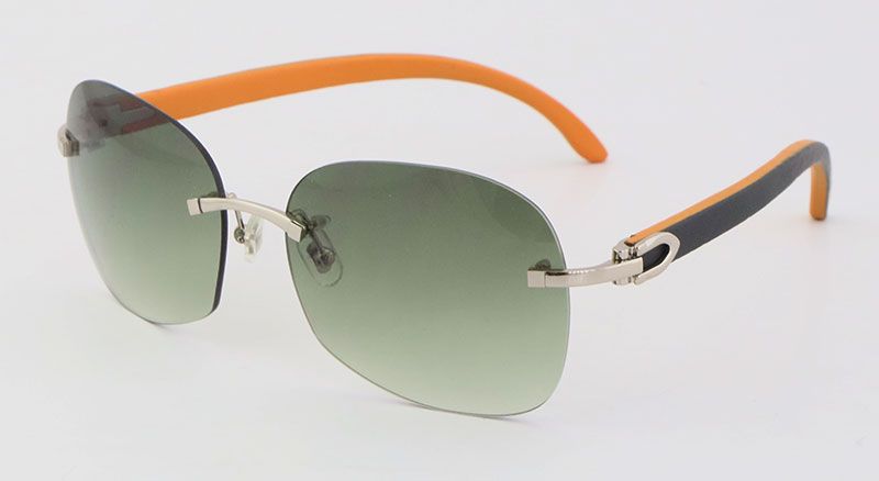 Bois noir orange / argent vert clair