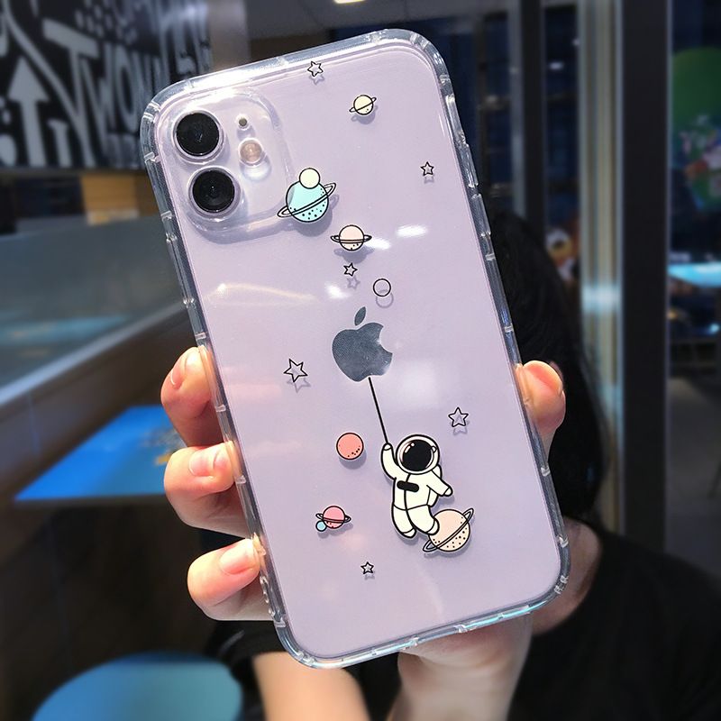 Cute Cartoon Astronaut Space Transparent Iphone Case For Iphone 13 12 11 Pro Max Xr X Xsmax 7 8 Plus Clear Soft Tpu Shockproof Back Cover Dropshipping Wholesale Dhl From Wl 1 21 Dhgate Israel