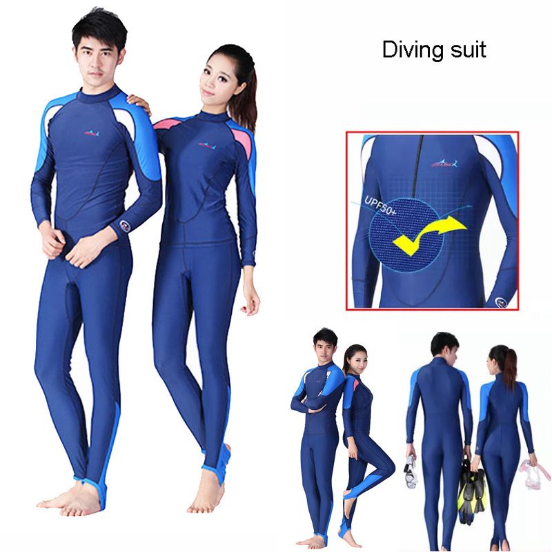 Men One-Piece Wet-suit Lycra Rash Guards Diving Suit Full Body Swimming Surfing 