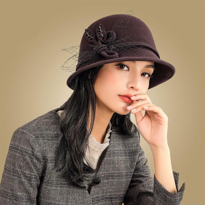 Británica Fedora Sombreros Para Mujeres Moda Lana Ancho Invierno Fieltro Sombrero Cloche Otoño Vintage Hats Lady Chapeau Femme 28,55 € | DHgate