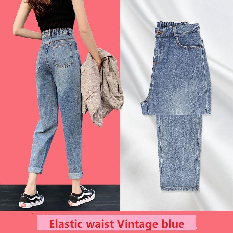 2021 Baggy Mom Jeans Thin New Style Straight Loose High Waist Daddy