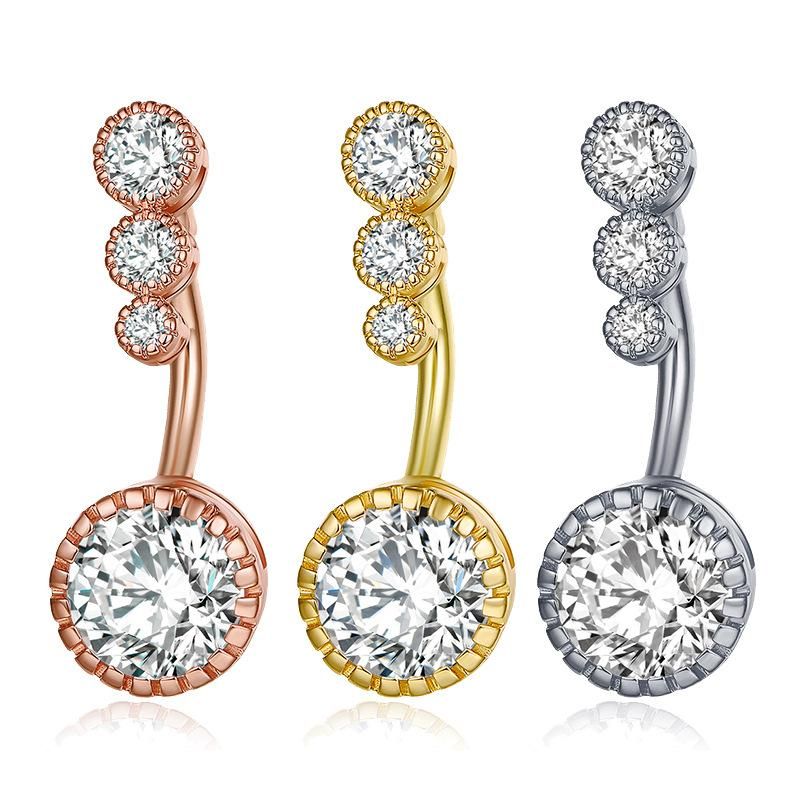 Rosa Crystal Flower Dangle Navel Belly Ring Bar Piercing Jewelry C6V6 E2H4 