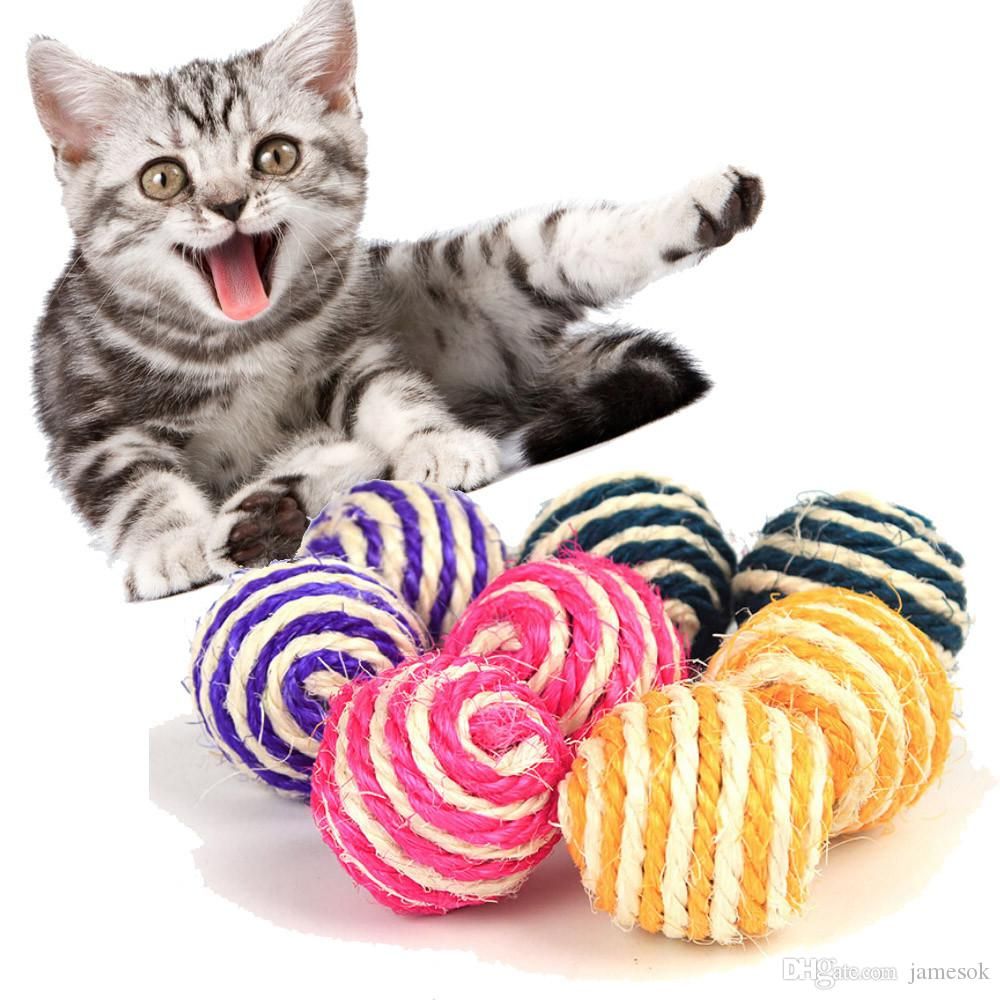 Cat Play Chewing Toy Straw Cat Pet Rope Weave Ball Teaser Ball Cats Products For Pets Hot Sale