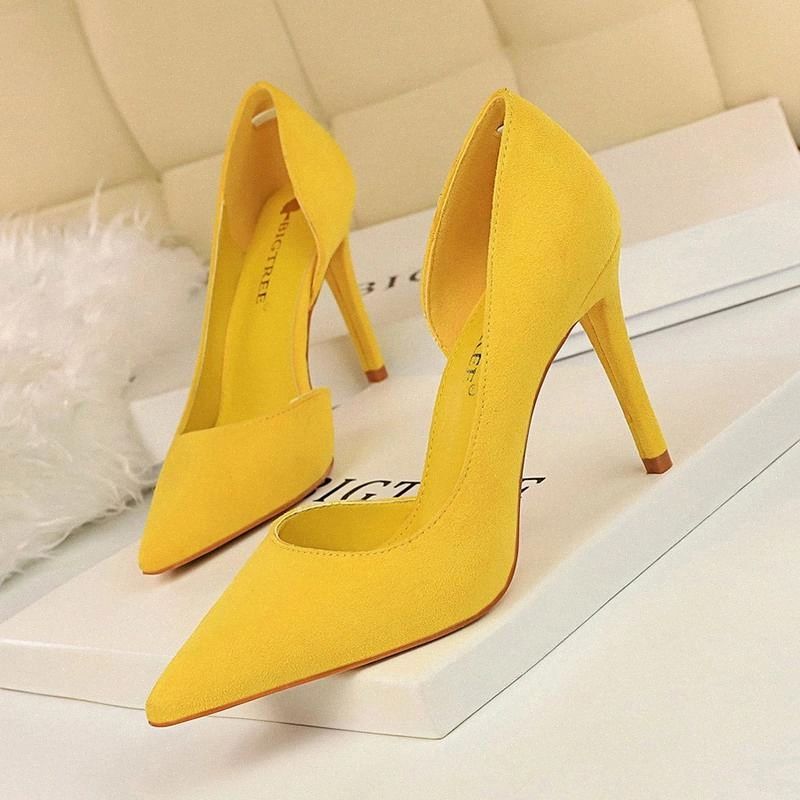 literalmente filtrar Limpiamente Mujeres bombas de moda zapatos de tacones altos mujeres zapatos amarillos  negros tacones de novia nupcial #