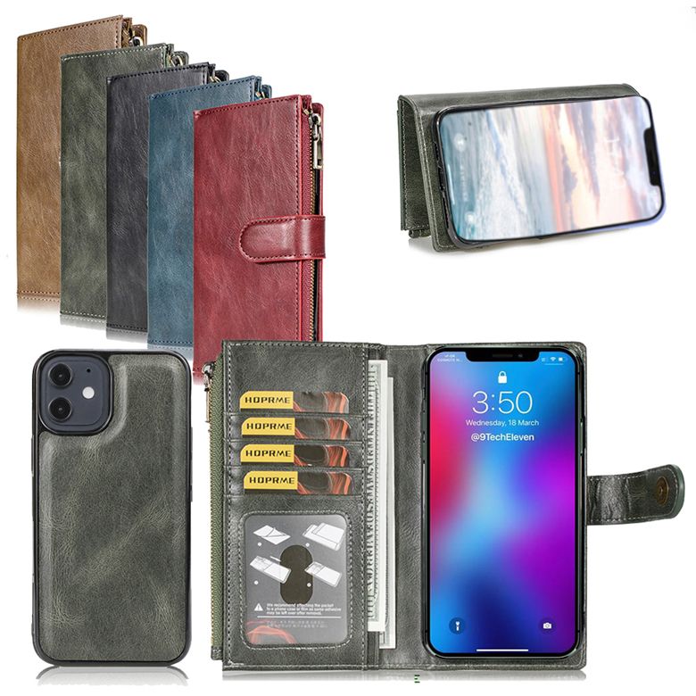 Removable Slim Multi Functional Flip Leather Wallet Case Multiple Card