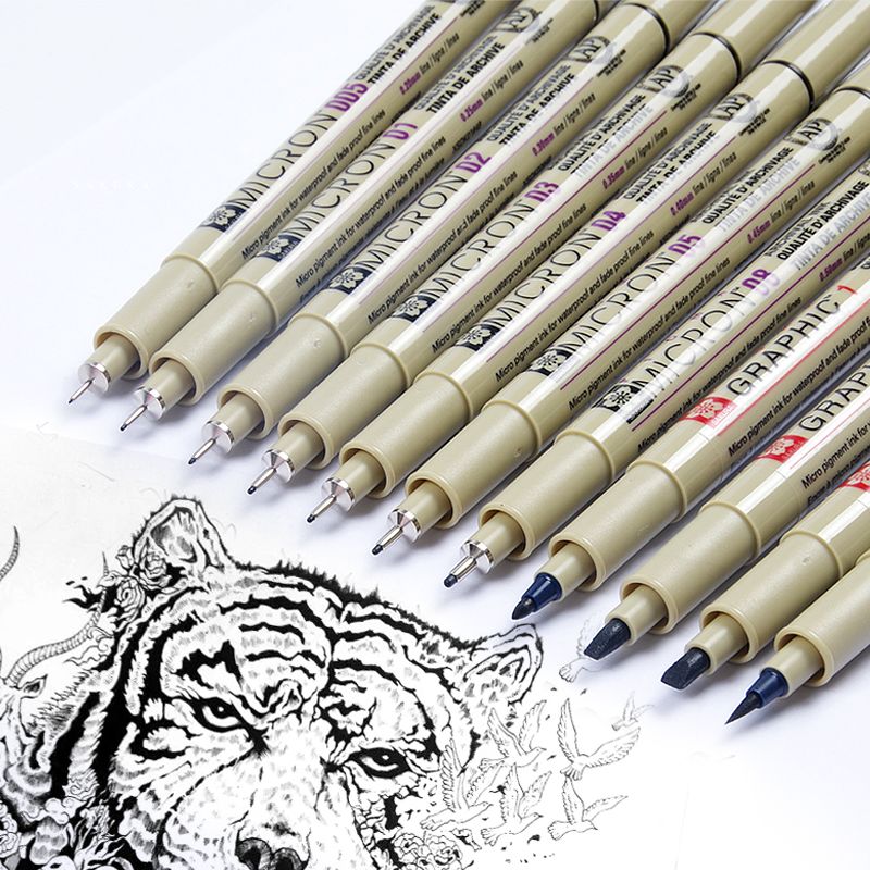 Sakura 13 Different Size Micron Needle Pen Black ink Marker Pen