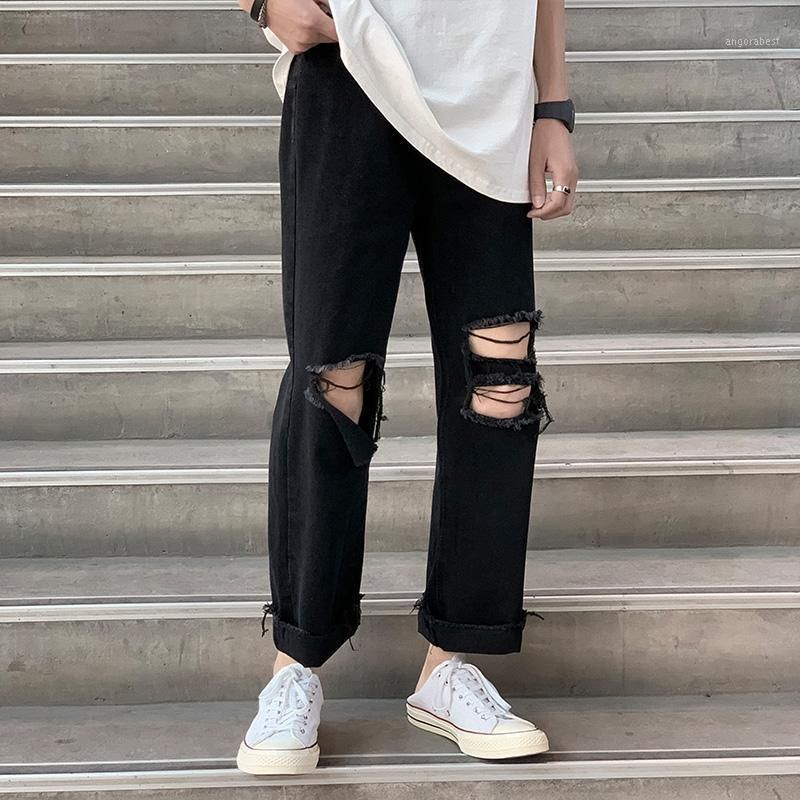 Compra Jeans Para Hombres Hip Hop Pantalones De Mezclilla Sueltos Hombre  2021 Agujeros Harajuku Black Wide Baggy For Men Plus Size Fashion1 Barato |  Entrega Rápida Y Calidad | Es.Dhgate
