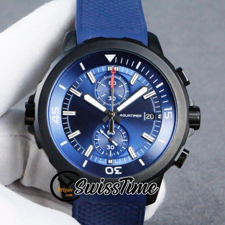 Sale New IW379507 Quartz Chronograph Mens Watch Blue Dial Stopwatch PVD  Black Case Steel Blue Rubber Strap Watches STIW SwissTime From Swisstime,  $18.12 | DHgate.Com