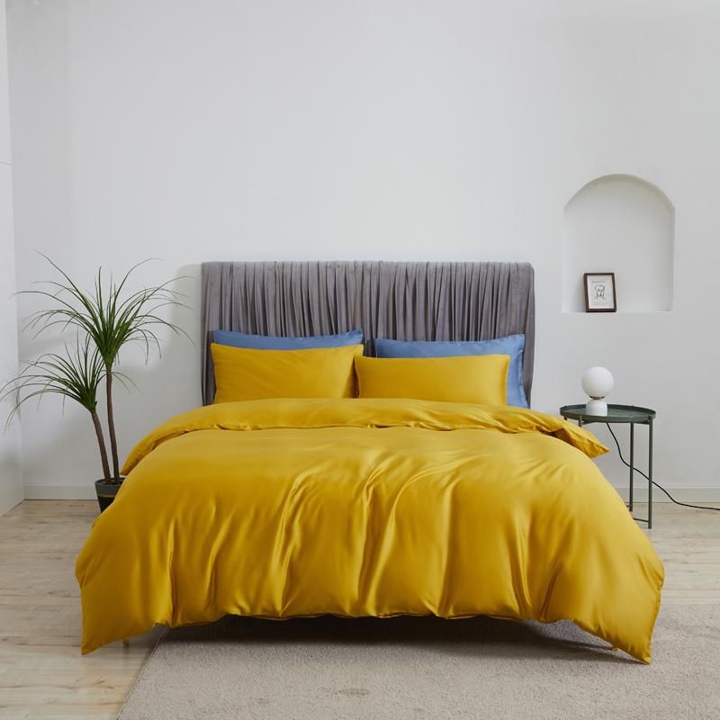 Yellow Bedding Set Luxury 100 Silk Beauty Super Soft Queen King Duvet