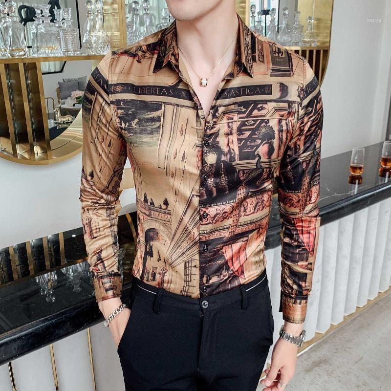 bordillo Vicio lección Hombres TUXEDO Camisa Slim Fit Manga larga 2019 Camisa de vestir de alta calidad Imprimir Casual bordillo Vicio lección Hombres TUXEDO Camisa Slim Fit Manga larga 2019 Camisa de vestir de alta calidad Imprimir Casual