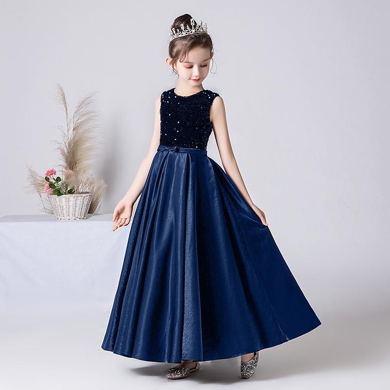 Vestidos de niña Lentejuelas brillantes Niñas Vestido formal Negro Azul marino Largo Boda noche Partido Niños Vestidos de niña Lentejuelas brillantes Niñas Vestido formal Negro Azul marino Largo Boda noche Partido Niños