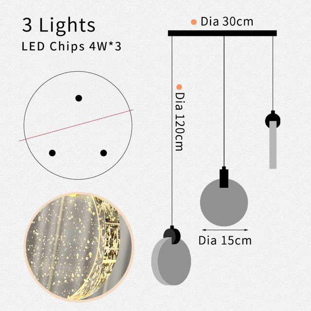 Dia30H120cm 3Light