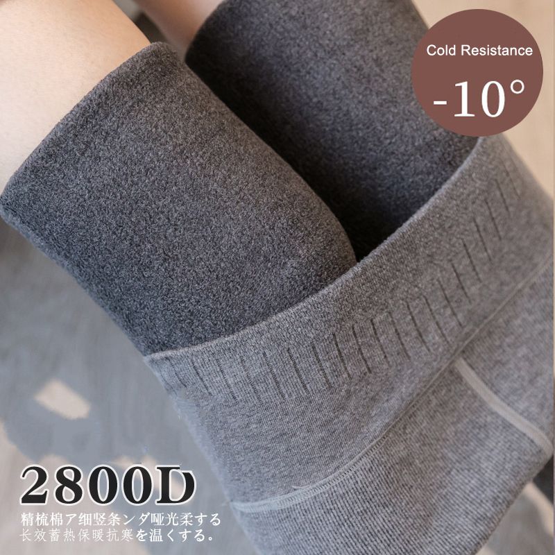 2800D Invierno Tamaños grandes Sexy Flowen Paño de Medias cálidas Pantalón de rayas hembra