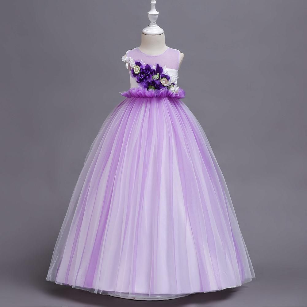 2019 Floral Ankle Length Princess Dress Sleeveless Boutique Flower Girl ...