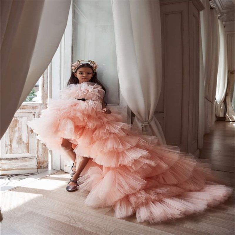 Acquistare Hi Lo Flower Girls Abiti Tiered Increspature Di Tulle Prima  Comunione Abiti Moderni Moda Design Made Bambini Vestito Da Spettacolo  Personalizzato Economico | Consegna Veloce E Qualità | It.Dhgate