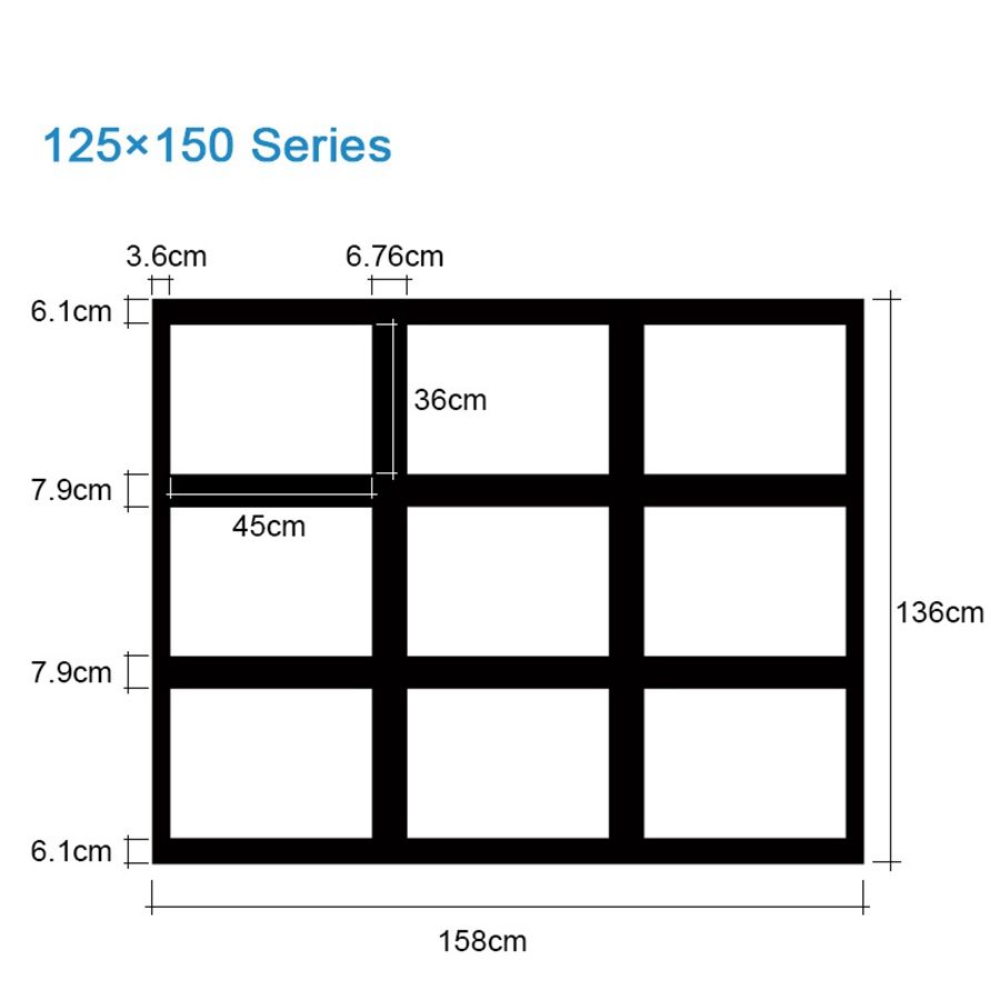 125 * 150cm, 9 xadrez