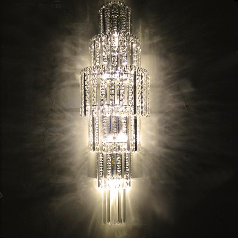 Wall Lamp Modern Hallway Sconce Luxury Crystal Light Large Bathroom LED