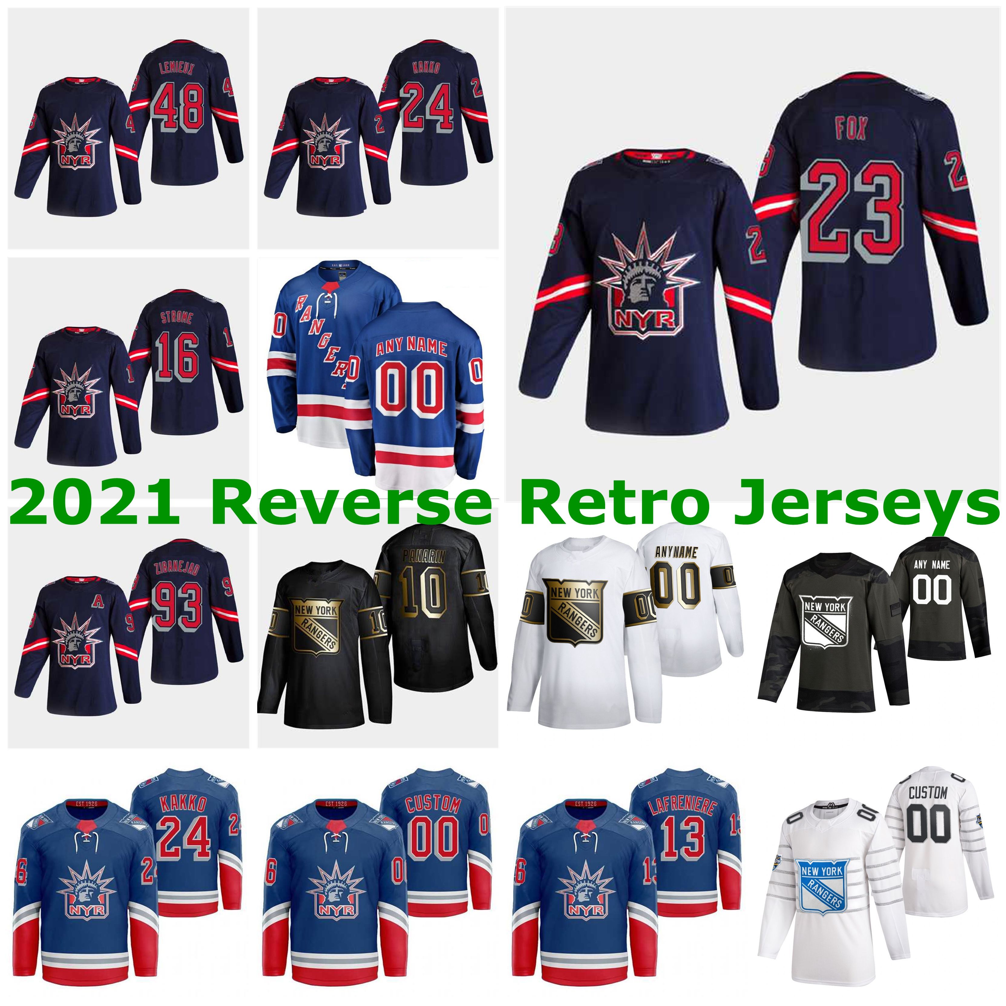 New York Rangers Customized Number Kit For 2021 Reverse Retro Jersey –  Customize Sports