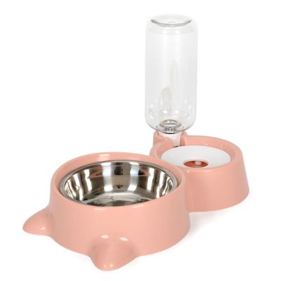 Fat Cat Pink-Feeder And Waterer