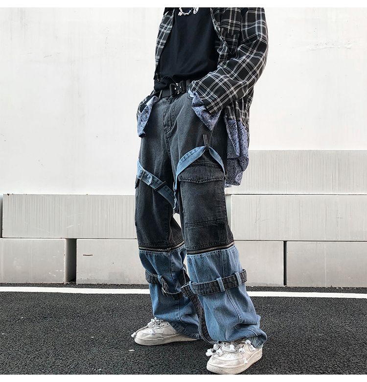 UNCLEDONJM Detachable Jeans Contrasting 