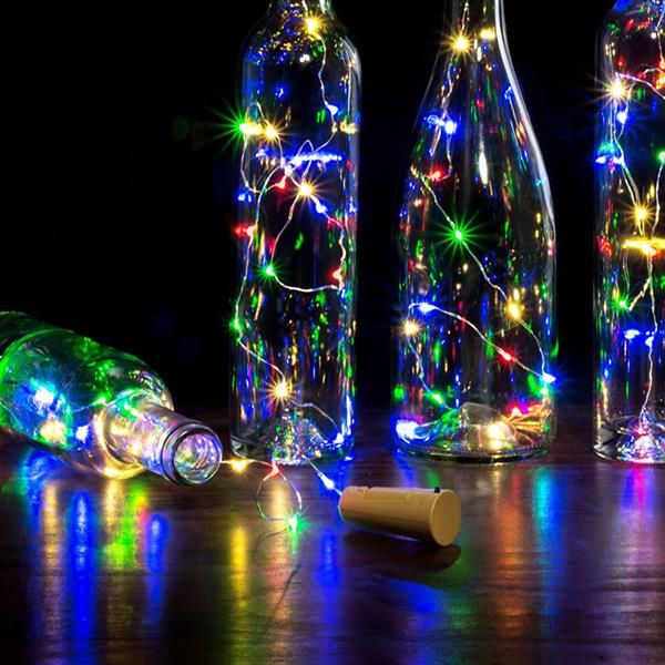 2m 20 LED Mini butelka Korek Lampa String Bar Dekoracji String Lekkie Kolorowe Lekkie Kolor Ziemia Pełna Wysoka Jasność LED Strings