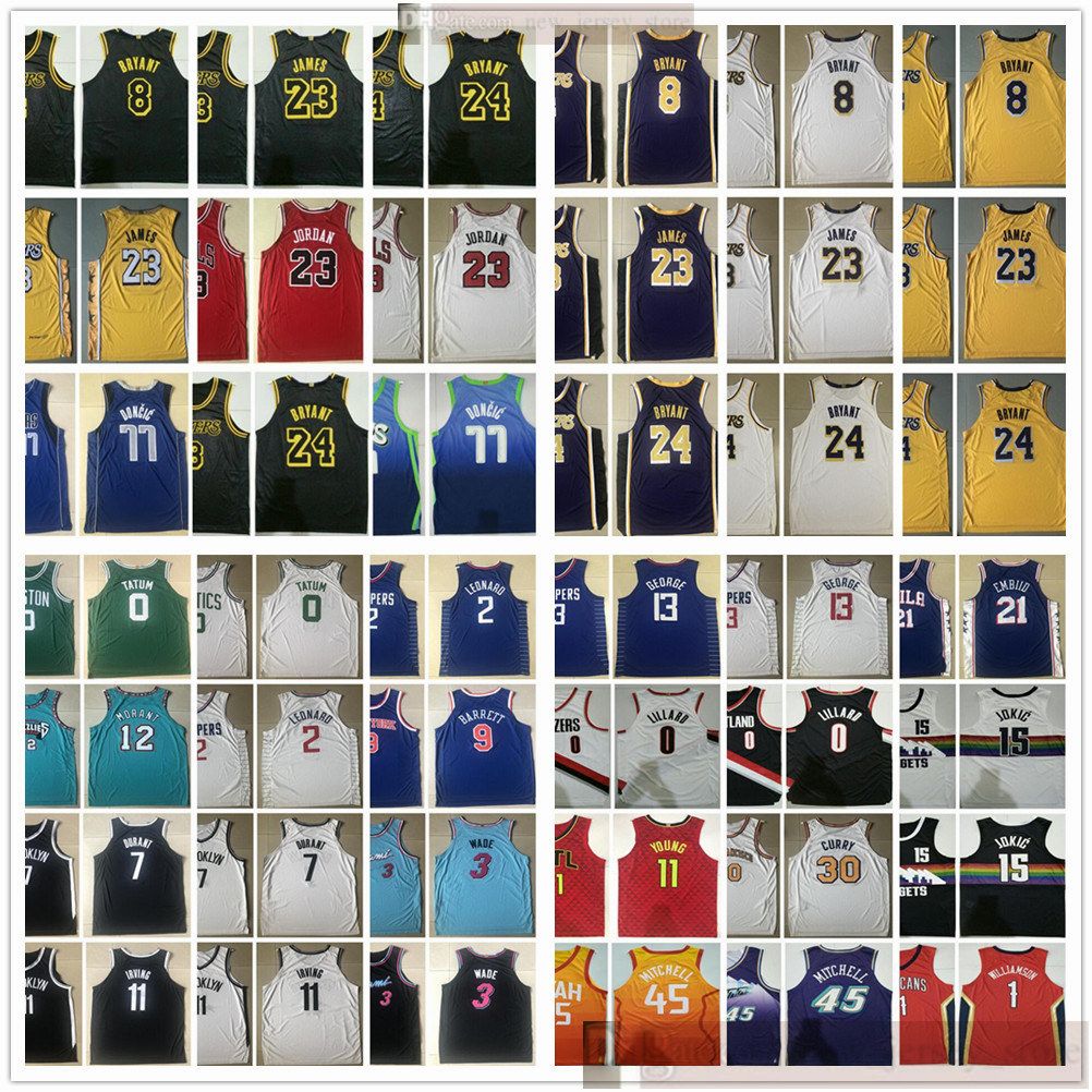 2020 Player Version Stitched Jerseys Top Quality Man Black Blue White Yellow Purple Jerseys Size
