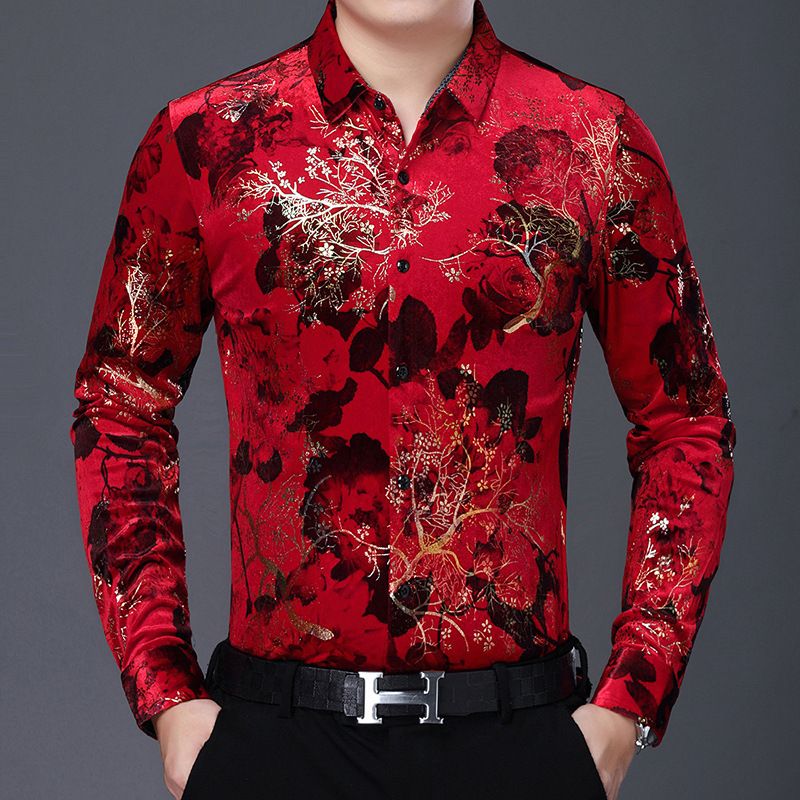 Camisa De Manga Larga A Cuadros De Terciopelo Para Hombre Ot Camisa De Manga Larga A Cuadros De Terciopelo Para Hombre Ot