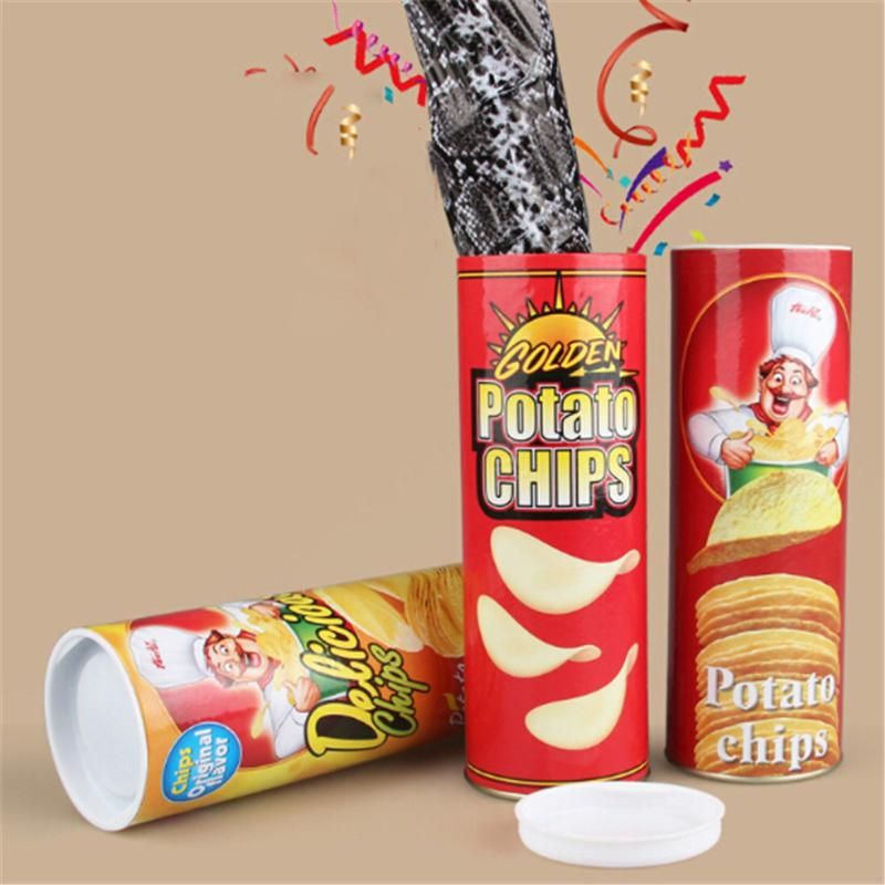 Potato Chip Style B&E Life The Potato Chip Snake Can Jump Spring Snake Toy Gift April Fool Day Halloween Party Decoration Jokes in A Can Gag Gift Prank Large Size 
