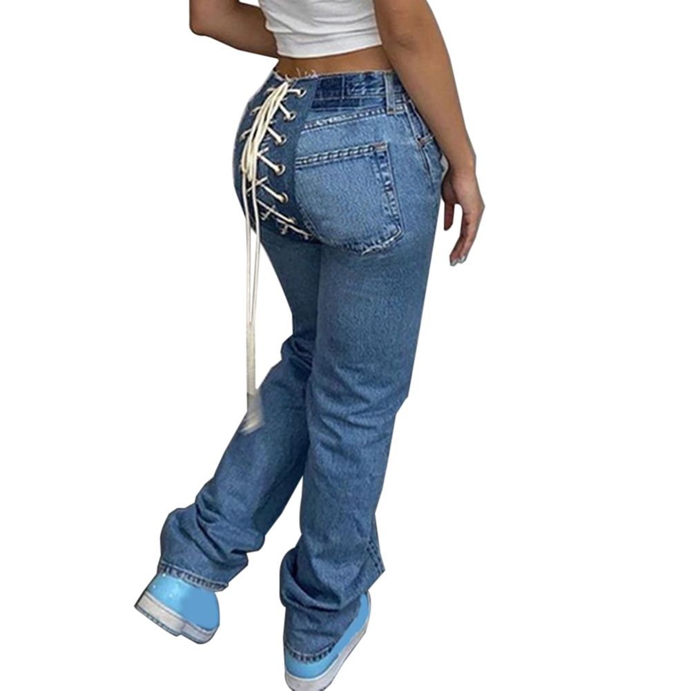 Jeans with strings on the back Clearance