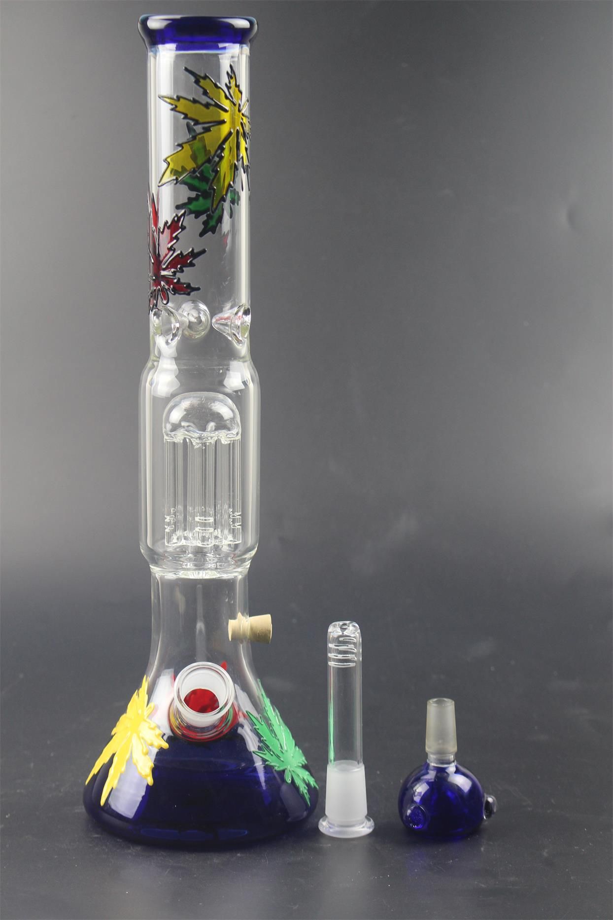 36cm Beaker Bong With Ice Holder Glass Water Pipe 14/18