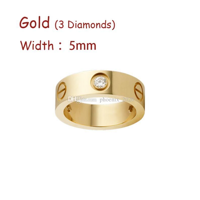 Guld (5mm) -3 diamant