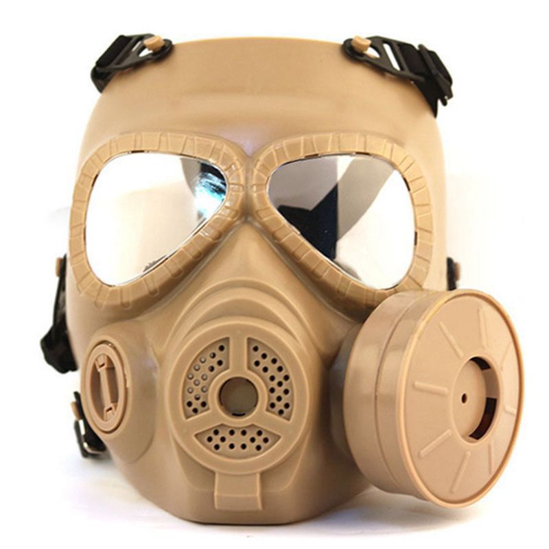 Tactical Shooting Full Face Anti Fog Paintball PC Mask with Air Filtration Fan 