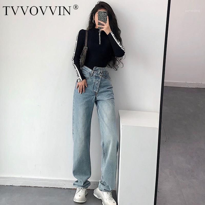 Compra TVVVVIN Jeans Pantalones Para Mujer Modelos De Explosión Europeos  Cintura Irregular Pantalones De Pierna Ancha Suelta Pantalones Pantalones  Mujer MUJER PLOS TAMAÑO 6CG21 Barato | Entrega Rápida Y Calidad | Es.Dhgate