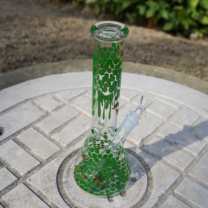 Green bong with bowl & Diffused Downstem