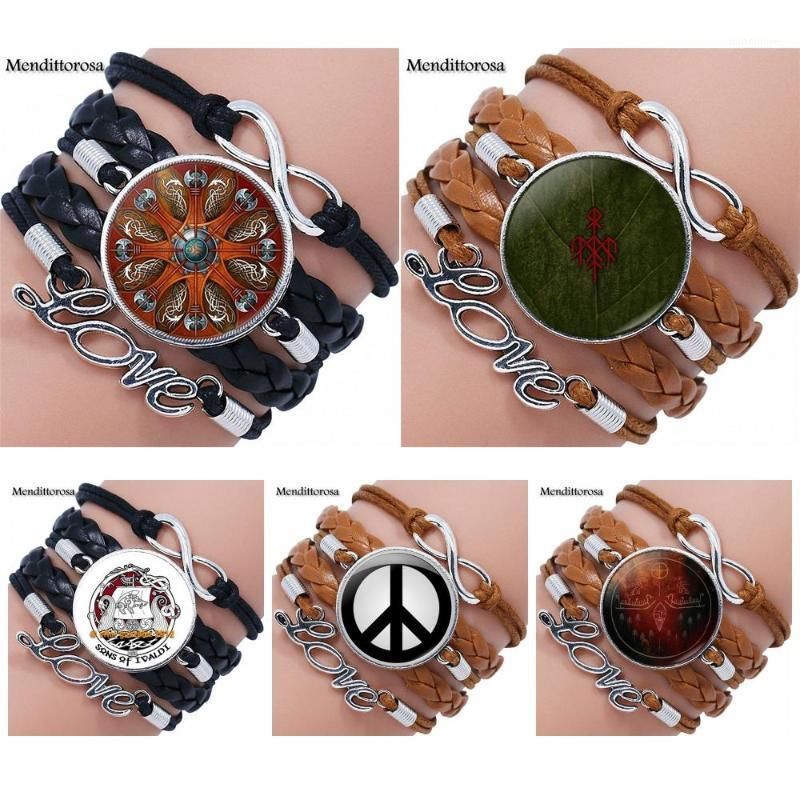 Pulsera De Cuero Negromarrón Multicapa De Mendittorosa Para Pulsera De Cuero Negromarrón Multicapa De Mendittorosa Para