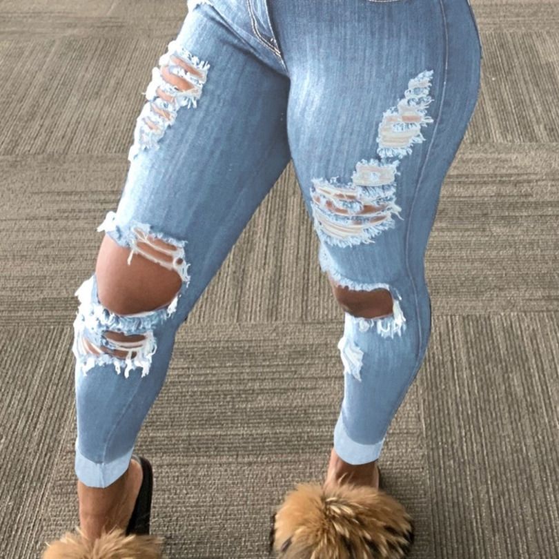 Compra Moda Mujeres Jeans Pantalones Rasgados Slim Skinny Hole Denim Moda  Personalizada Ladies Jeans Pantalones Huecos Pantalones Lápiz Pantalones  Pantalones Agujero H2104 Barato | Entrega Rápida Y Calidad | Es.Dhgate
