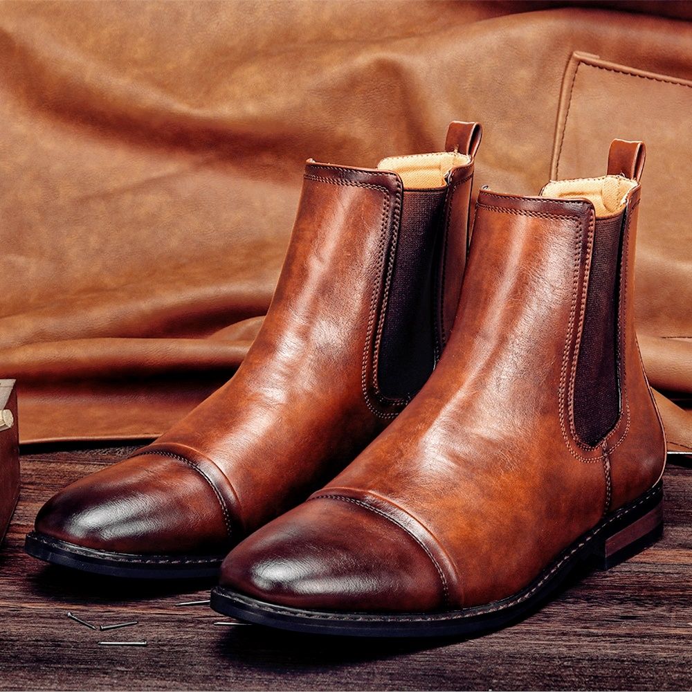 2021 40 ~ 46 Enkellaars 2020 Mode Mannen Laarzen Comfortabele Lederen Mannen  Chelsea Laarzen Van Anner1987, 26,04 € |DHgate
