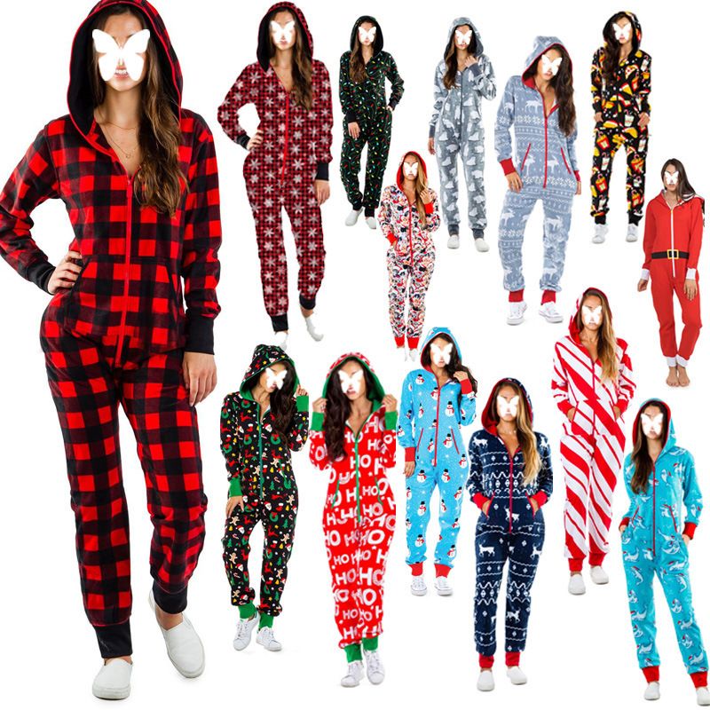 2020 Womens Christmas Pajamas One Piece Pajamas Nightgown Autumn And ...