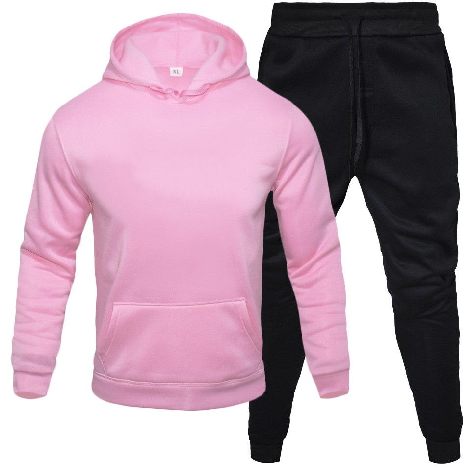 Hoodie rose + pantalon noir