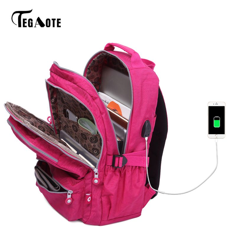 Mochila antirrobo para mujer Bolso escolar de las niñas Adolescente Cargador Viaje Satchel Portátil